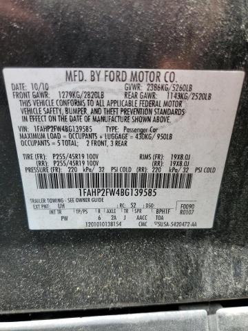 2011 Ford Taurus Limited VIN: 1FAHP2FW4BG139585 Lot: 56623084