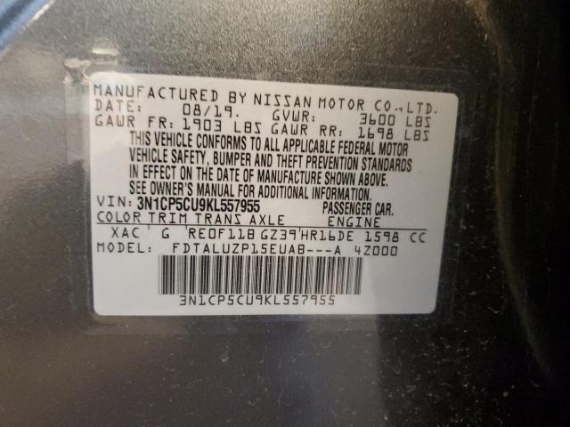 2019 Nissan Kicks S VIN: 3N1CP5CU9KL557955 Lot: 54196794