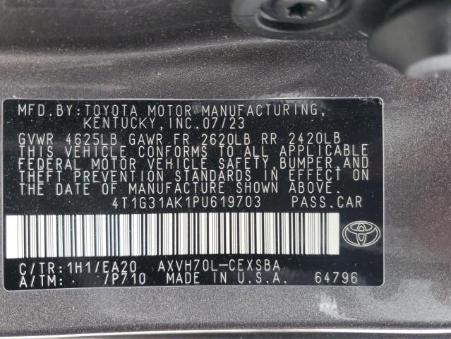 2023 Toyota Camry Se Night Shade VIN: 4T1G31AK1PU619703 Lot: 54271524