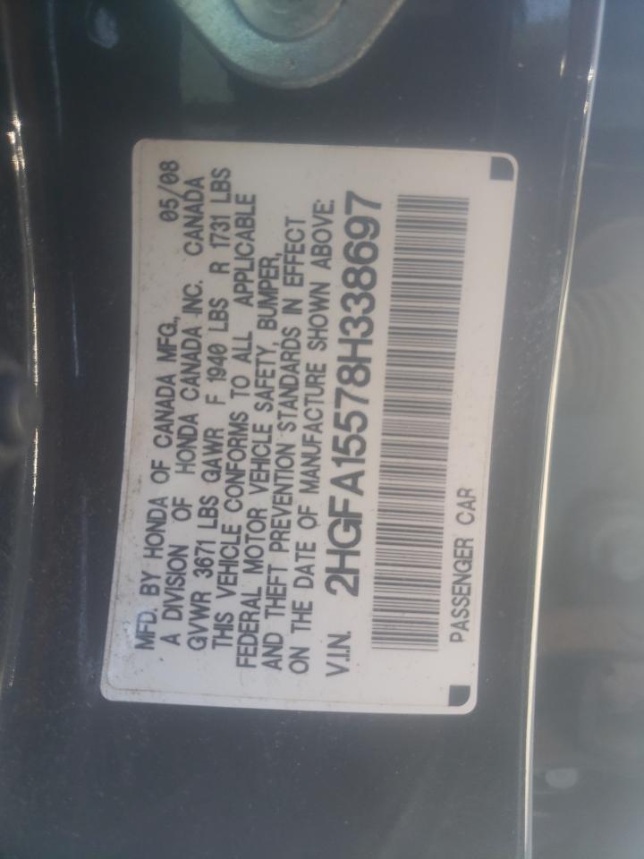 2HGFA15578H338697 2008 Honda Civic Lx