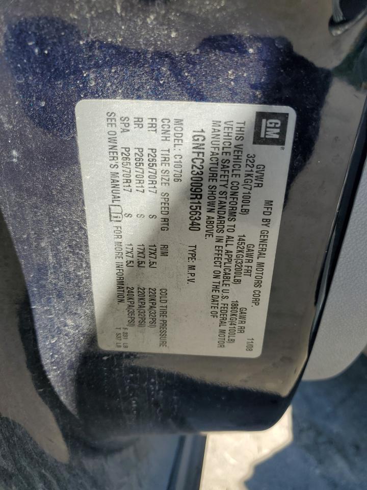 1GNFC23009R156340 2009 Chevrolet Tahoe C1500 Lt