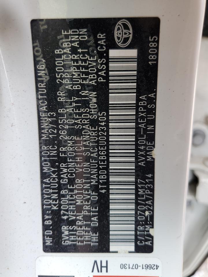 4T1BD1EB6EU023405 2014 Toyota Avalon Hybrid