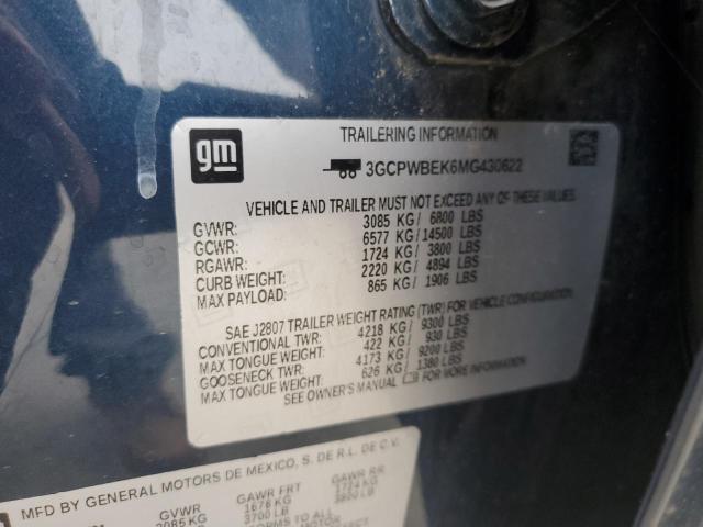 2021 Chevrolet Silverado C1500 Custom VIN: 3GCPWBEK6MG430622 Lot: 55939224