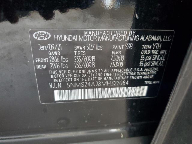 2021 Hyundai Santa Fe Sel VIN: 5NMS24AJ8MH322084 Lot: 55259944