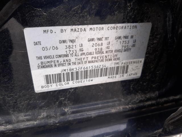 2006 Mazda 3 I VIN: JM1BK32F661536234 Lot: 52291124
