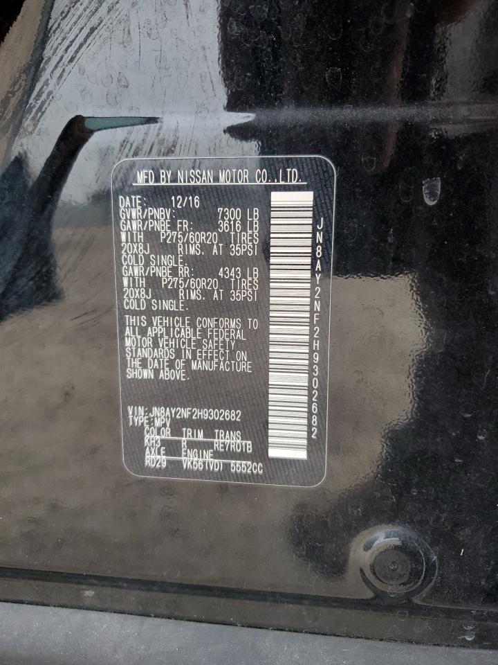 JN8AY2NF2H9302682 2017 Nissan Armada Platinum