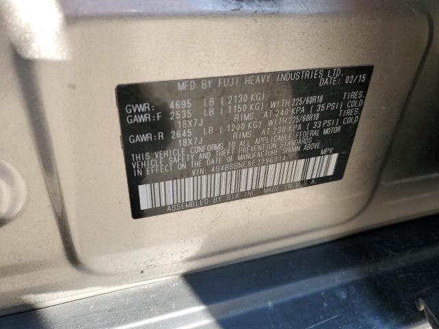 2015 Subaru Outback 2.5I Limited VIN: 4S4BSBNC8F3296714 Lot: 55502124