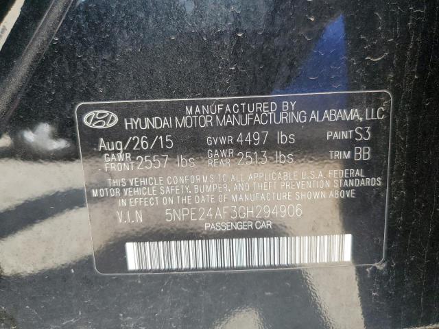 2016 Hyundai Sonata Se VIN: 5NPE24AF3GH294906 Lot: 55177494