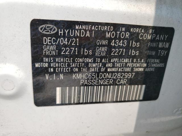 2022 Hyundai Ioniq Se VIN: KMHC65LD0NU282997 Lot: 56305924