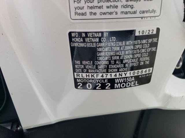2022 HONDA WW150 A RLHKF4714NY100849