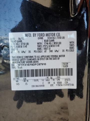 2013 Ford F150 Super Cab VIN: 1FTFX1EF8DFC87910 Lot: 53159904