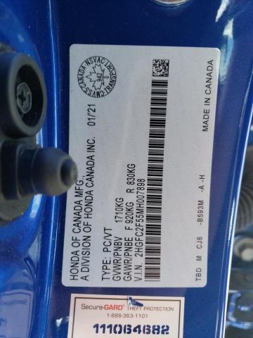 2021 HONDA CIVIC LX - 2HGFC2F55MH007898