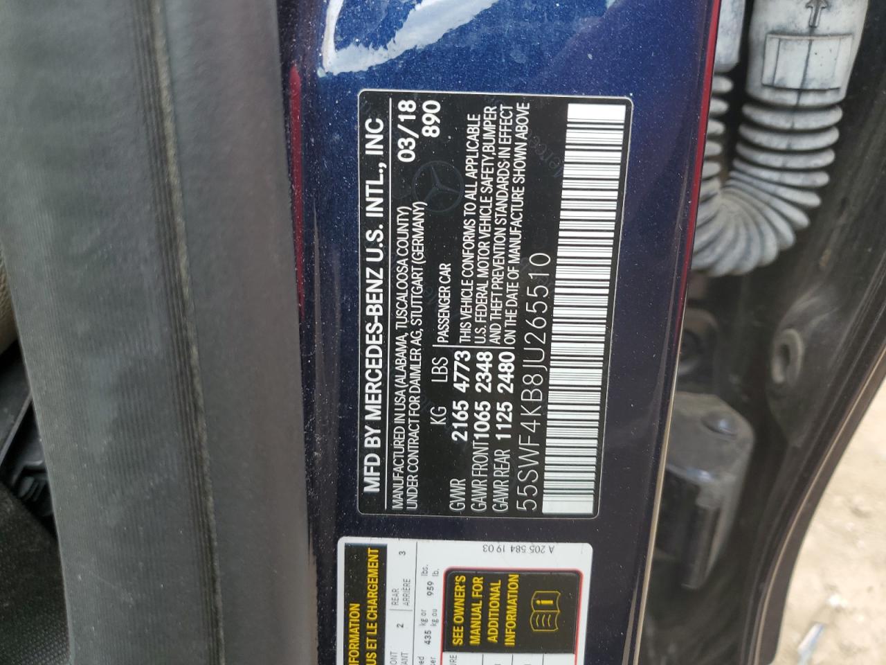 55SWF4KB8JU265510 2018 Mercedes-Benz C 300 4Matic