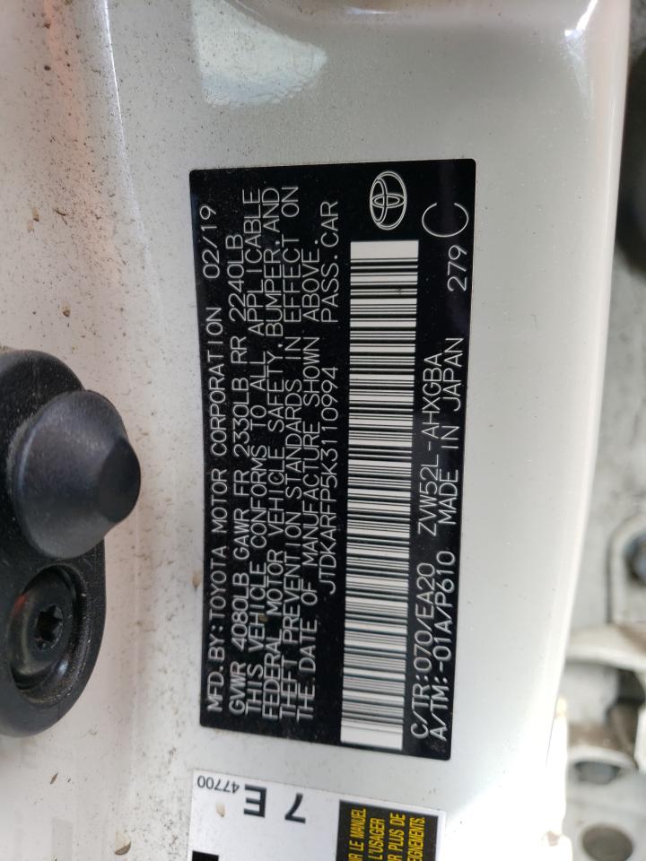 JTDKARFP5K3110994 2019 Toyota Prius Prime