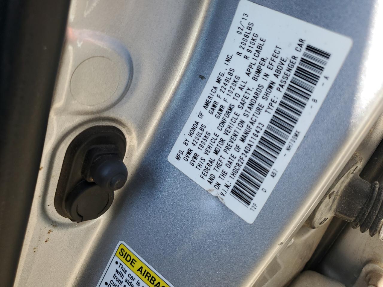 1HGCR2F34DA116433 2013 Honda Accord Lx