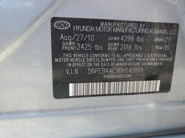 2011 Hyundai Sonata Gls VIN: 5NPEB4AC9BH140814 Lot: 57099934