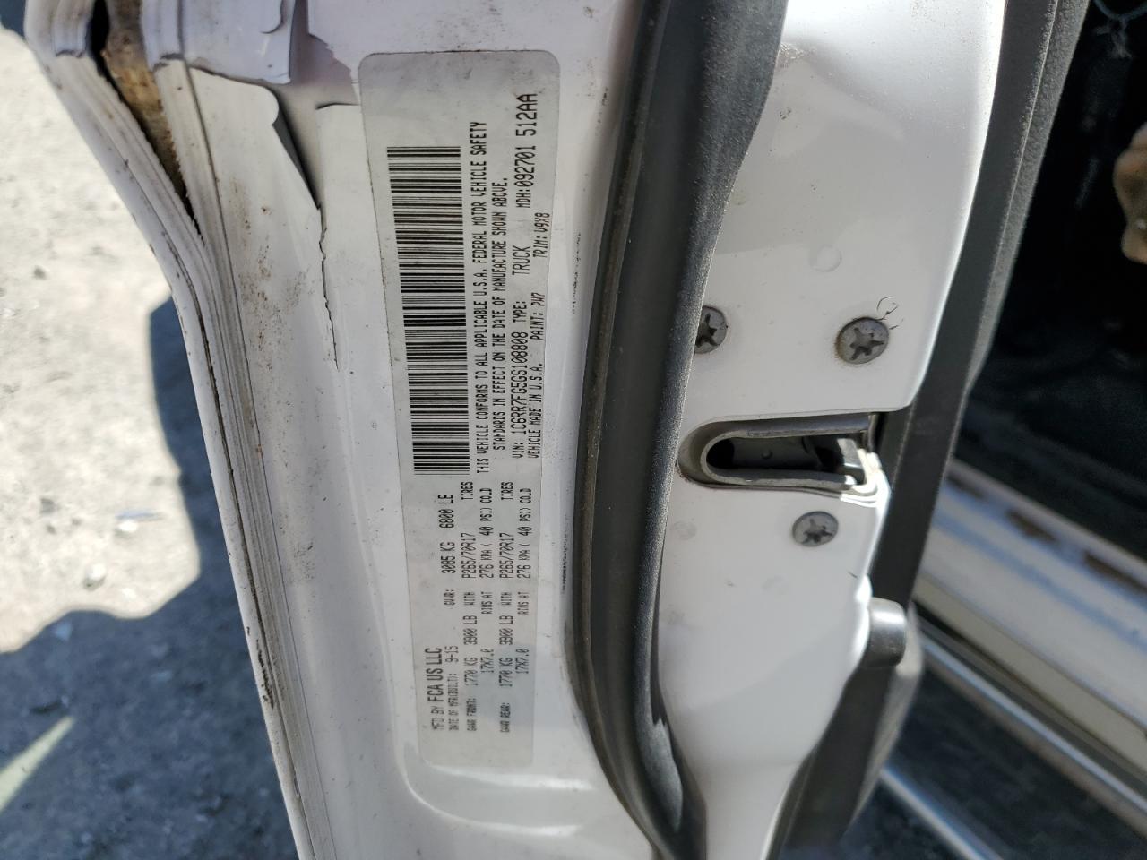 1C6RR7FG5GS108808 2016 Ram 1500 St