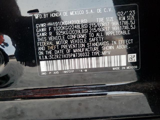 2023 Honda Hr-V Lx VIN: 3CZRZ1H35PM736032 Lot: 54532064