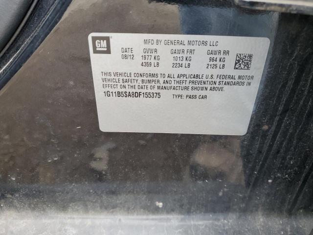 2013 Chevrolet Malibu Ls VIN: 1G11B5SA8DF155375 Lot: 56467104