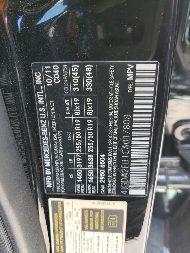 4JGDA2EB1CA017808 2012 Mercedes-Benz Ml 350 Bluetec