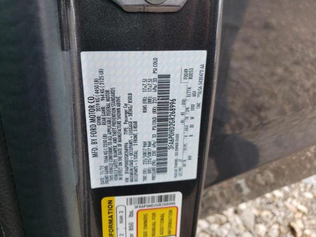 2016 Ford Fusion Se VIN: 3FA6P0HD2GR268996 Lot: 53488624