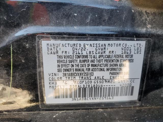 2022 Nissan Sentra Sv VIN: 3N1AB8CVXNY259163 Lot: 54715384