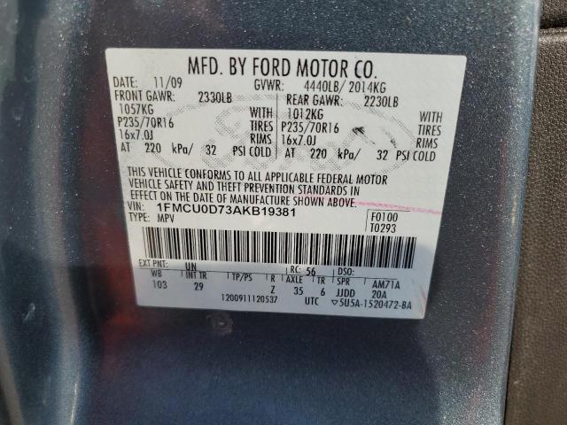 2010 Ford Escape Xlt VIN: 1FMCU0D73AKB19381 Lot: 53459814