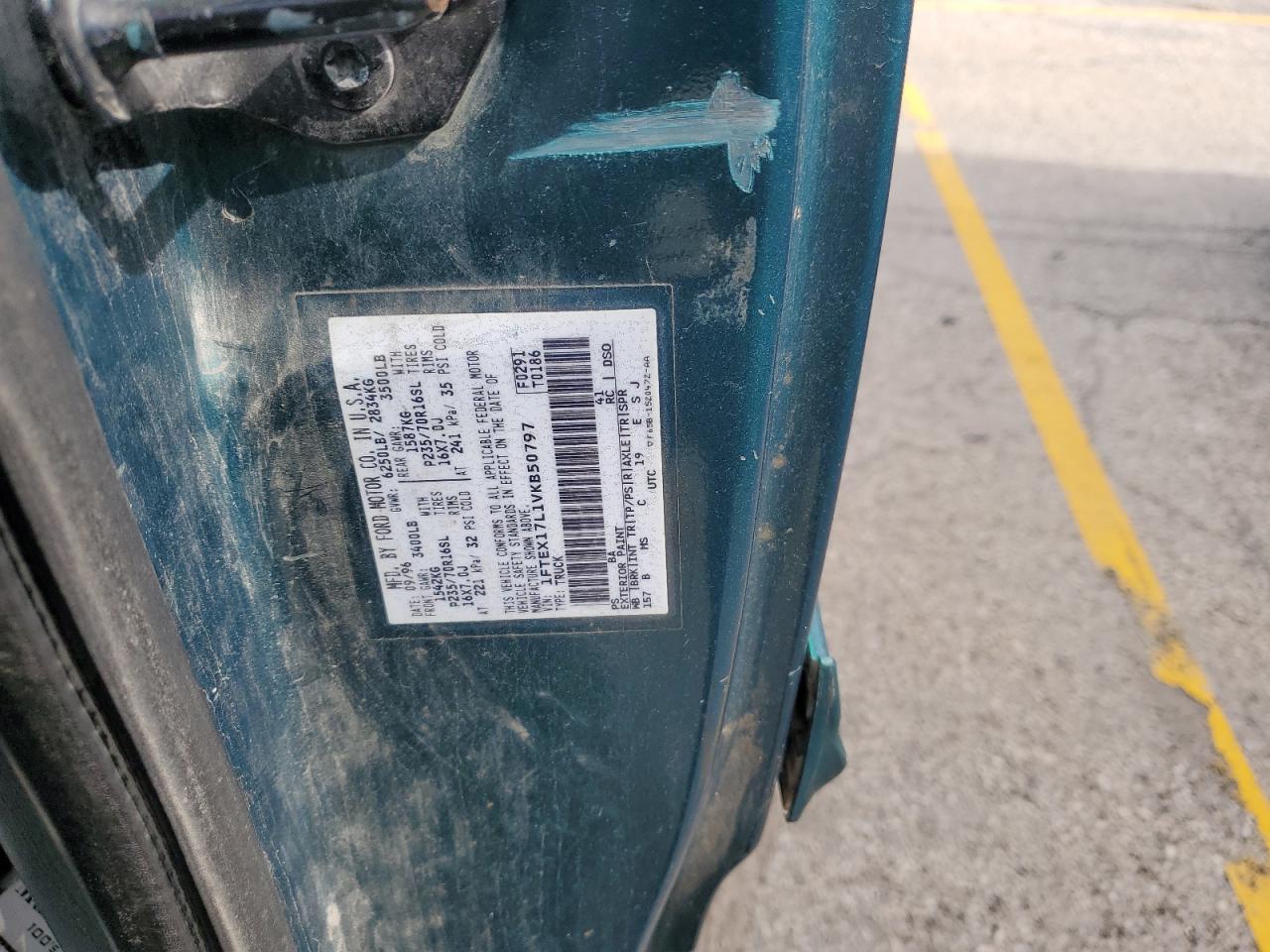 1FTEX17L1VKB50797 1997 Ford F150