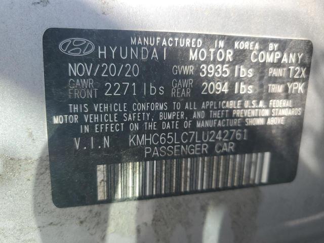 2020 Hyundai Ioniq Blue VIN: KMHC65LC7LU24276U Lot: 55929724