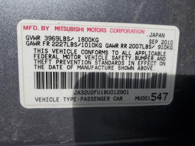 2011 Mitsubishi Lancer Es/Es Sport VIN: JA32U2FU1BU012901 Lot: 53158964