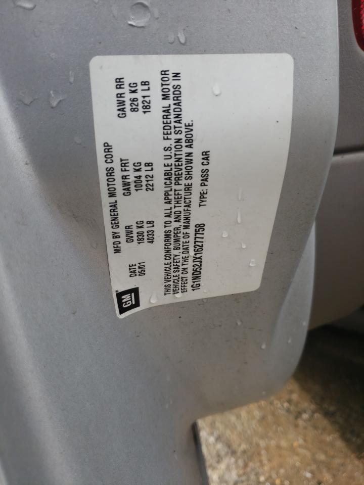 1G1ND52JX16277758 2001 Chevrolet Malibu