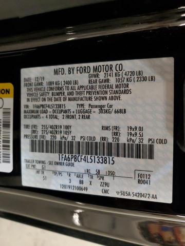 2020 Ford Mustang Gt VIN: 1FA6P8CF4L5133815 Lot: 57019854