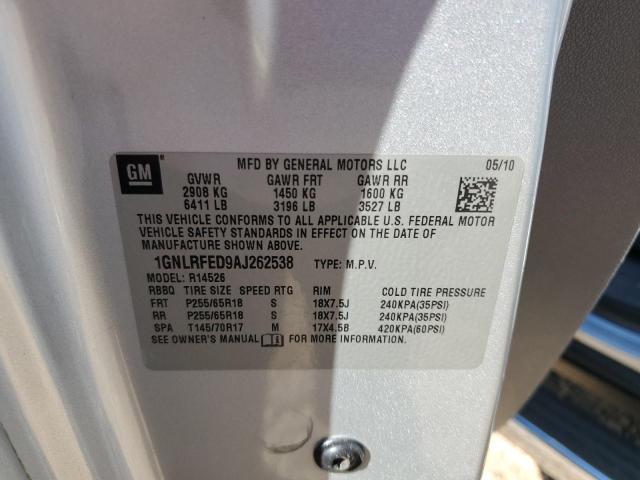 2010 Chevrolet Traverse Lt VIN: 1GNLRFED9AJ262538 Lot: 56499534