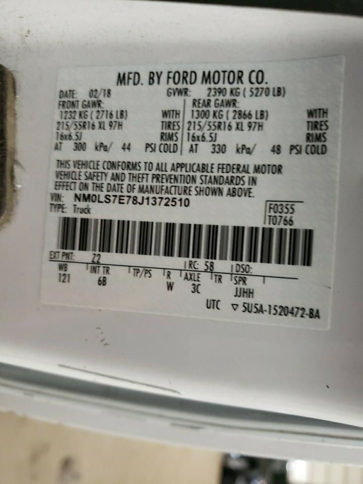 NM0LS7E78J1372510 2018 Ford Transit Connect Xl