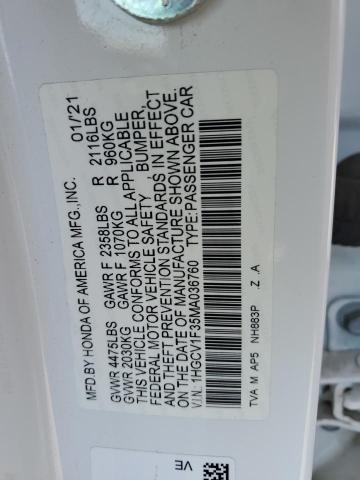 2021 Honda Accord Sport VIN: 1HGCV1F35MA036760 Lot: 55907044