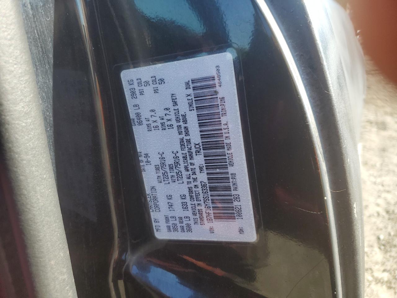 1B7HF16Y7SS163367 1995 Dodge Ram 1500