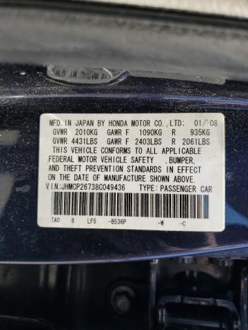 2008 Honda Accord Ex VIN: JHMCP26738C049436 Lot: 54241164