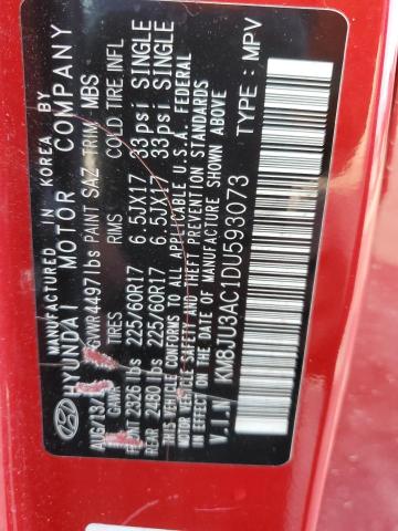 2013 Hyundai Tucson Gls VIN: KM8JU3AC1DU593073 Lot: 54398704