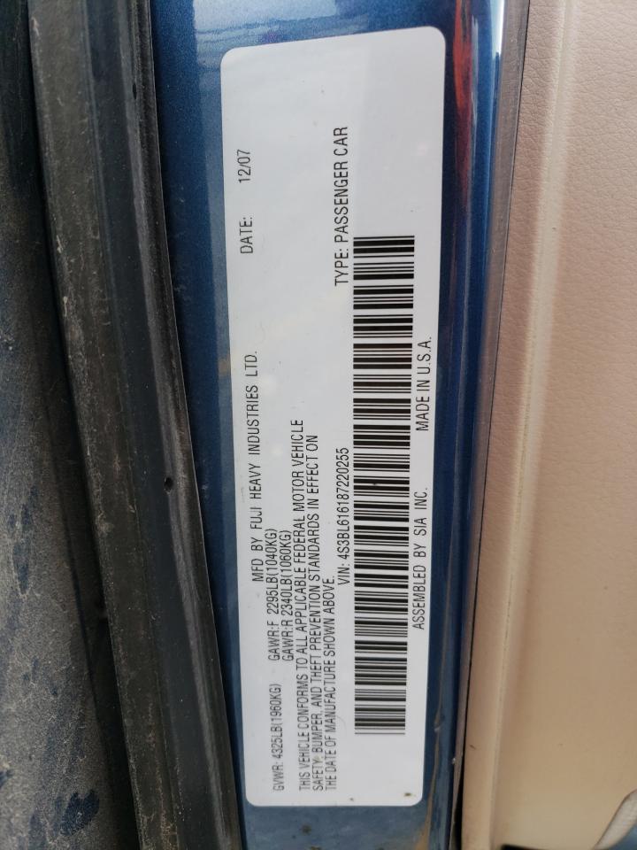 4S3BL616187220255 2008 Subaru Legacy 2.5I