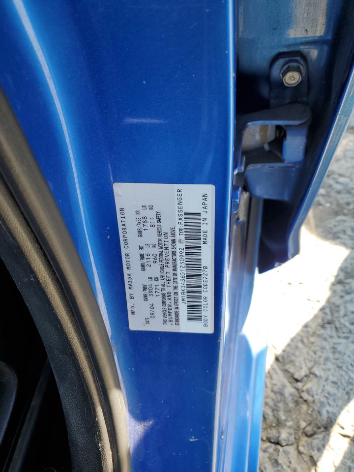 JM1BK343651230992 2005 Mazda 3 Hatchback