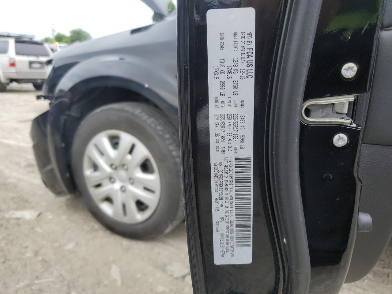 3C4PDCAB6KT873388 2019 Dodge Journey Se