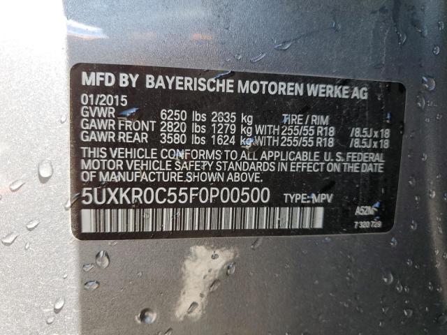 VIN 5UXKR0C55F0P00500 2015 BMW X5, Xdrive35I no.13