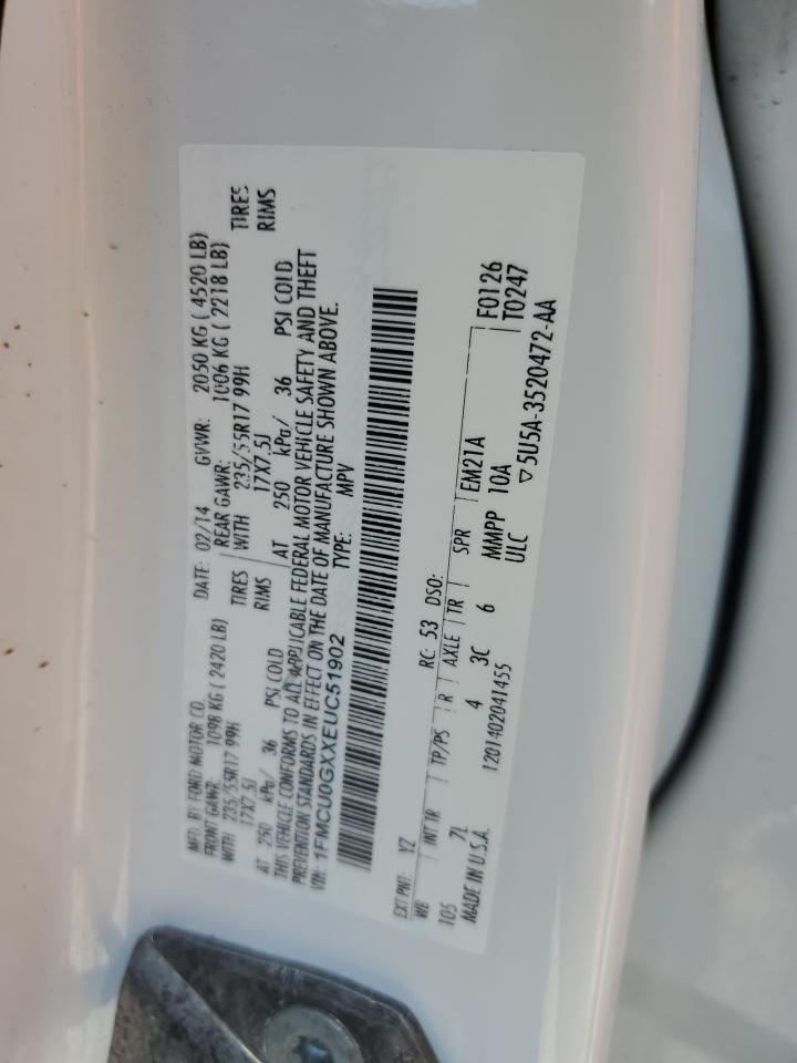 1FMCU0GXXEUC51902 2014 Ford Escape Se