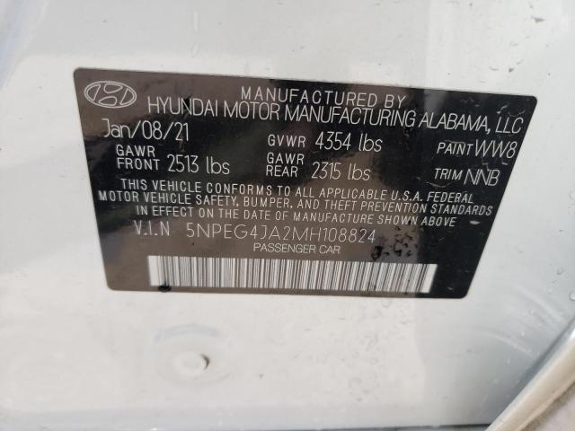 2021 Hyundai Sonata Se VIN: 5NPEG4JA2MH108824 Lot: 55654474