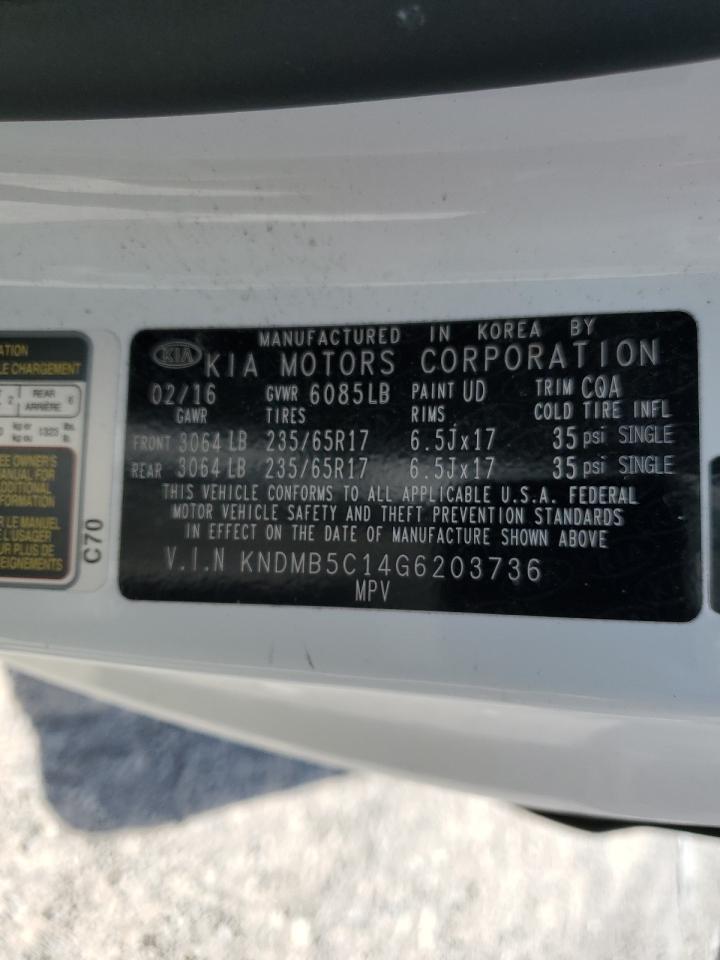 KNDMB5C14G6203736 2016 Kia Sedona Lx