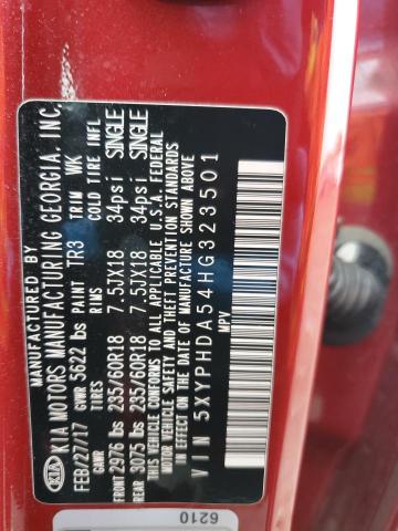 2017 KIA SORENTO EX - 5XYPHDA54HG323501