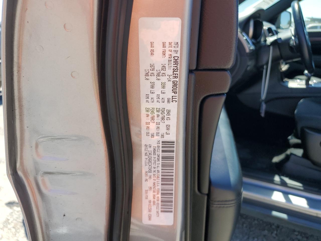 1C4RJEAG0EC472458 2014 Jeep Grand Cherokee Laredo