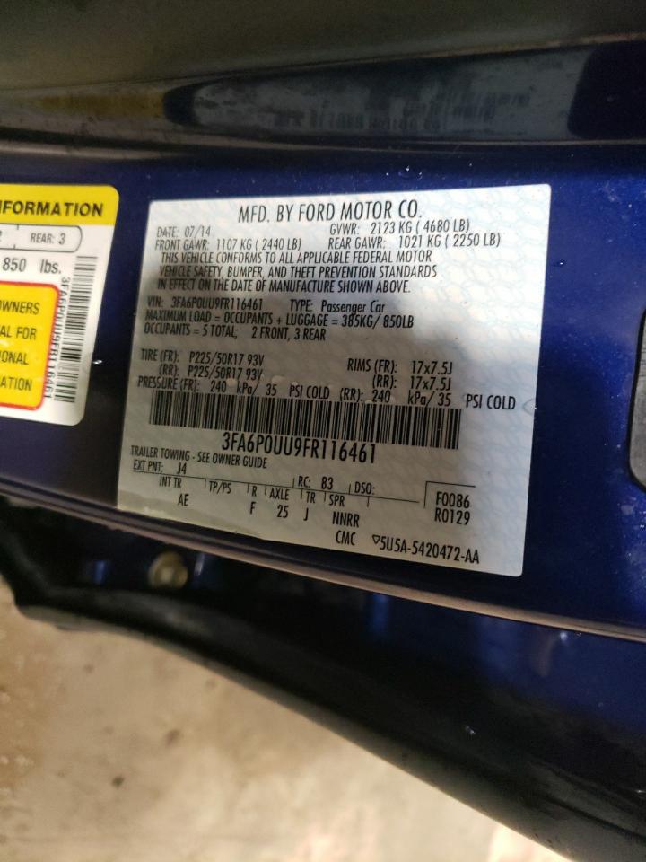 3FA6P0UU9FR116461 2015 Ford Fusion S Hybrid