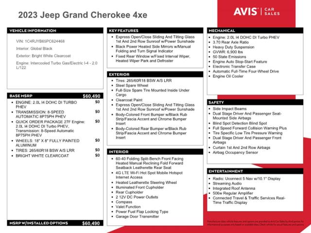 2023 JEEP GRAND CHER - 1C4RJYB65PC624468