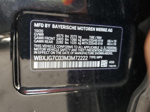 2021 BMW X1 Sdrive28I VIN: WBXJG7C03M3M72222 Lot: 54991824